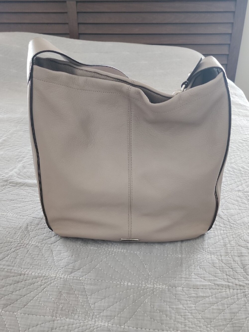 Coach Park Avery Pebbled Leather Shoulder Hobo in Light Taupe With Stud Detail